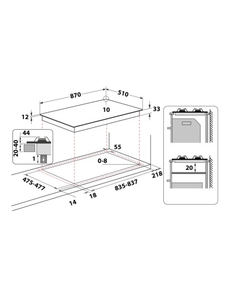 Hotpoint PHN 962 TS IX HA Acciaio inossidabile Da incasso 90 cm Gas 6 Fornello(i)