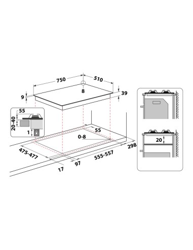 Hotpoint PCN 750 T (AN) R  HA Antracite Da incasso 75 cm Gas 5 Fornello(i)