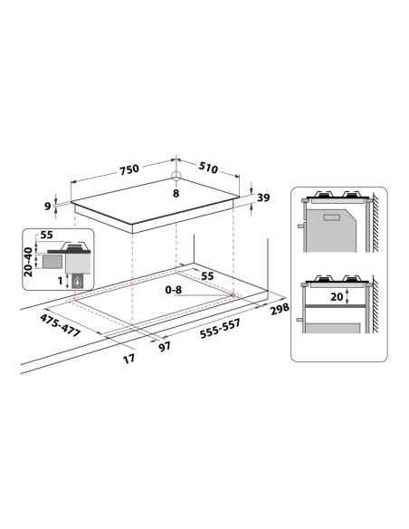 Hotpoint PCN 750 T (AN) R  HA Antracite Da incasso 75 cm Gas 5 Fornello(i)