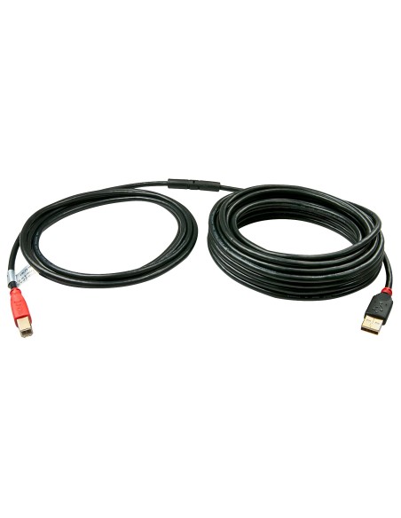 Lindy 42761 cavo USB 10 m USB 2.0 USB A USB B Nero, Rosso