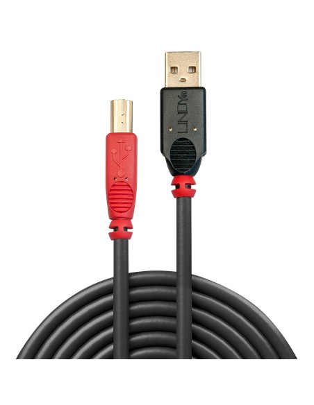 Lindy 42761 cavo USB 10 m USB 2.0 USB A USB B Nero, Rosso