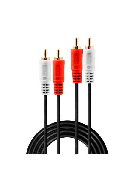 Lindy 35662 cavo audio 3 m 2 x RCA Nero, Rosso, Bianco