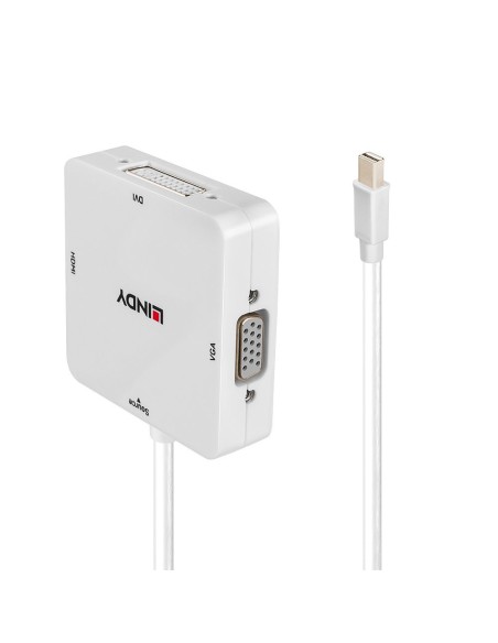 Lindy 38297 cavo e adattatore video 0,15 m Mini DisplayPort DVI-D + VGA (D-Sub) + HDMI Bianco