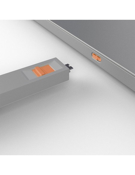 Lindy 40428 clip sicura Chiave bloccaporta USB tipo-C Grigio, Arancione 4 pz