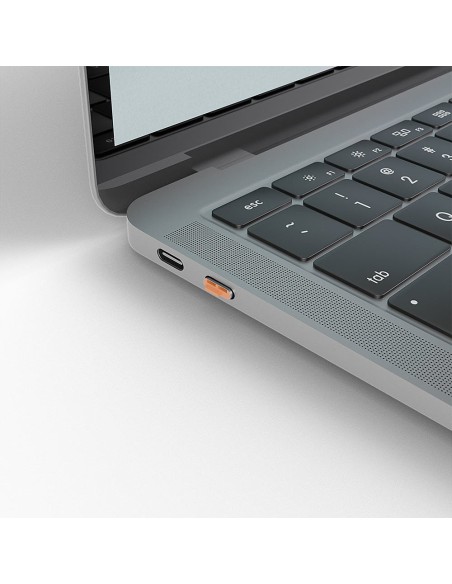 Lindy 40428 clip sicura Chiave bloccaporta USB tipo-C Grigio, Arancione 4 pz