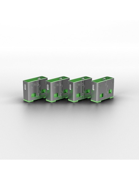 Lindy 40451 clip sicura Bloccaporte + chiave USB tipo A Verde Acrilonitrile butadiene stirene (ABS) 5 pz