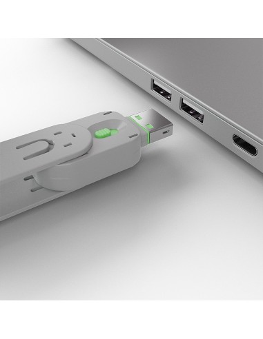 Lindy 40451 clip sicura Bloccaporte + chiave USB tipo A Verde Acrilonitrile butadiene stirene (ABS) 5 pz