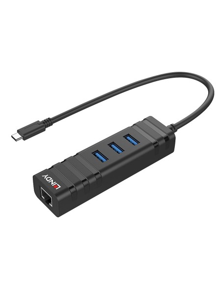 Lindy 43249 hub di interfaccia USB 3.2 Gen 1 (3.1 Gen 1) Type-C 5000 Mbit s Nero