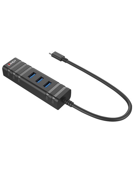 Lindy 43249 hub di interfaccia USB 3.2 Gen 1 (3.1 Gen 1) Type-C 5000 Mbit s Nero