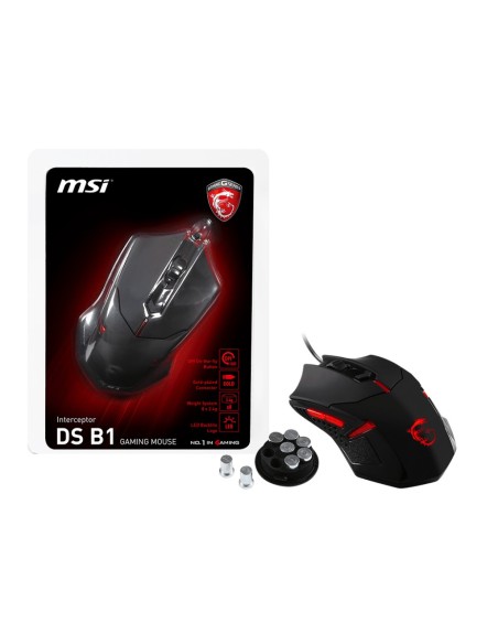 MSI Interceptor DS B1 mouse Ambidestro USB tipo A Ottico 1600 DPI