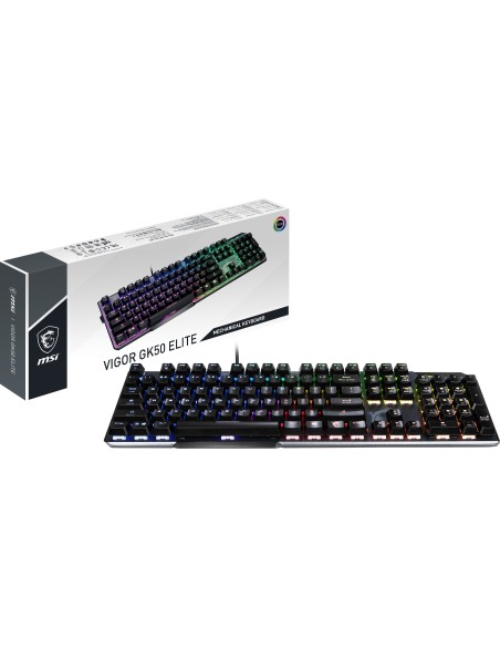 MSI VIGOR-GK50-ELIT tastiera USB QWERTY Inglese britannico Alluminio, Nero