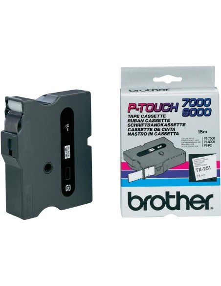 Brother TX-251 nastro per etichettatrice Nero su bianco