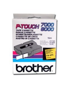 Brother TX-651 nastro per etichettatrice Nero su giallo