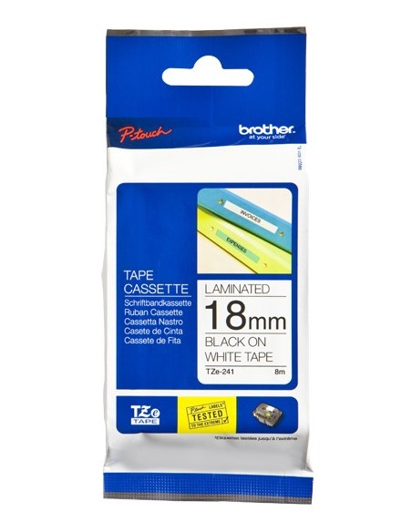 Brother TZe241 nastro per etichettatrice Nero su bianco TZe