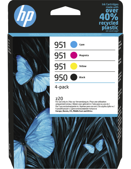HP Confezione da 4 cartucce di inchiostro originali 950 951, nero, ciano, magenta, giallo