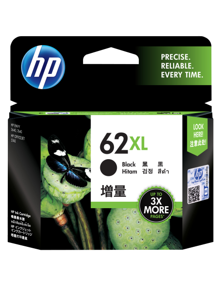 HP Cartuccia originale inchiostro nero ad alta capacità 62XL