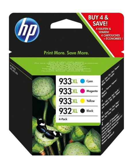 HP 932XL Black 933XL Cyan Magenta Yellow 4-pack Original Ink Cartridges cartuccia d'inchiostro 4 pz Originale Resa elevata (XL)