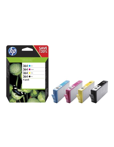 HP Confezione da 4 cartucce originali di inchiostro nero ciano magenta giallo 364