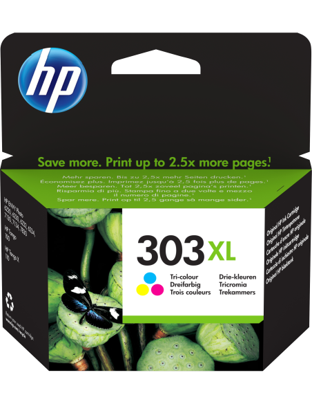 HP Cartuccia di inchiostro in tricromia originale ad alta capacità 303XL