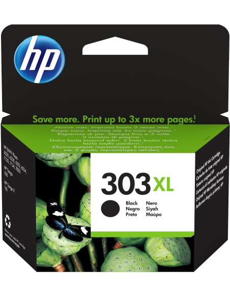 HP Cartuccia di inchiostro nero originale ad alta capacità 303XL