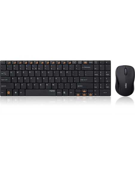 Rapoo 9060 – Kit Wireless Tastiera ultrasottile & mouse ottico – Nero – layout Italiano