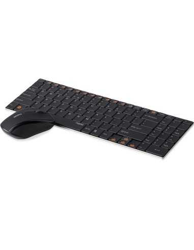 Rapoo 9060 – Kit Wireless Tastiera ultrasottile & mouse ottico – Nero – layout Italiano