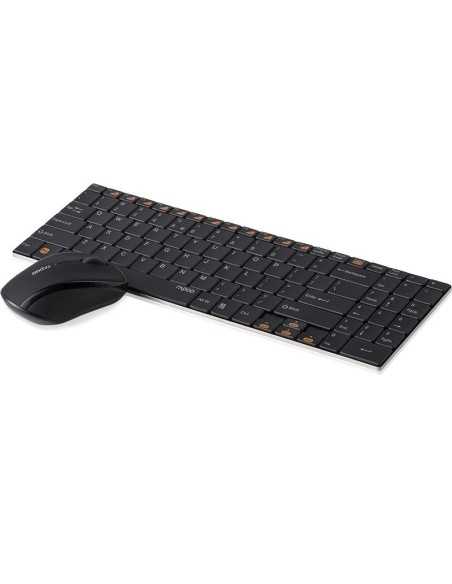 Rapoo 9060 – Kit Wireless Tastiera ultrasottile & mouse ottico – Nero – layout Italiano