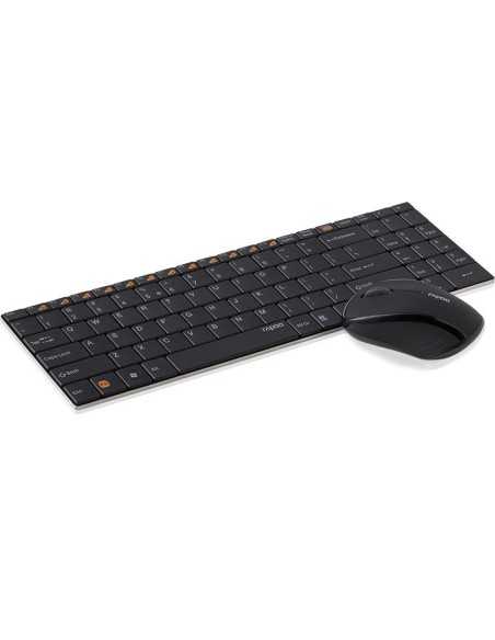 Rapoo 9060 – Kit Wireless Tastiera ultrasottile & mouse ottico – Nero – layout Italiano