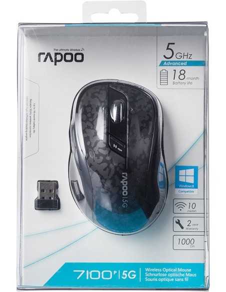 Rapoo 7100 Mouse ottico wireless ergonomico – grigio