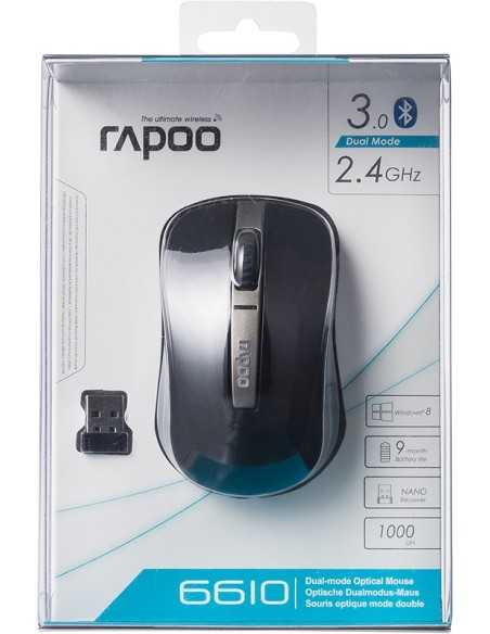 Rapoo 6610 mouse RF senza fili + Bluetooth Ottico 1000 DPI