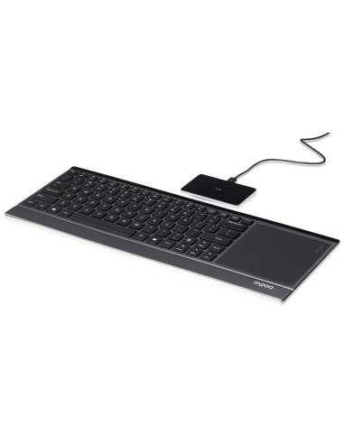 Rapoo E9090P – Tastiera wireless illuminata con Touchpad a induzione – nero - italiano