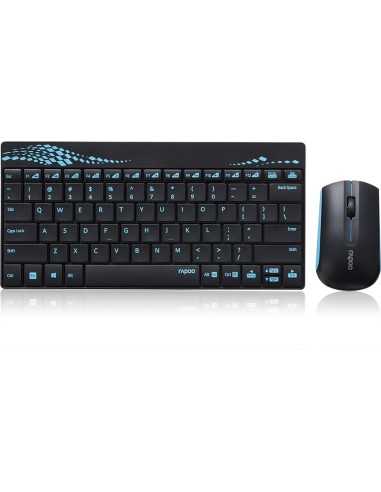 Rapoo 8000 tastiera Mouse incluso RF Wireless Italiano Nero, Blu