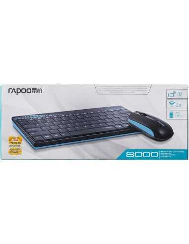 Rapoo 8000 tastiera Mouse incluso RF Wireless Italiano Nero, Blu