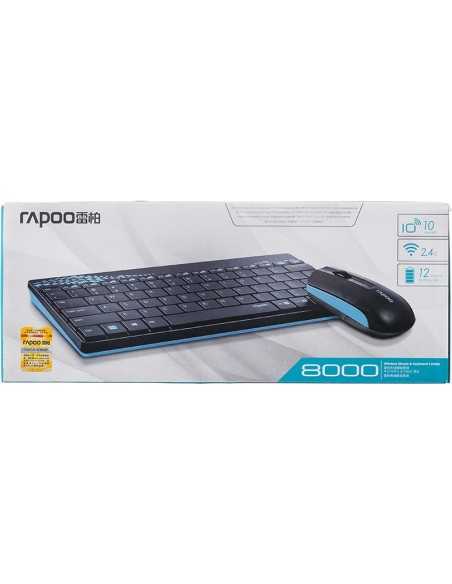Rapoo 8000 tastiera Mouse incluso RF Wireless Italiano Nero, Blu