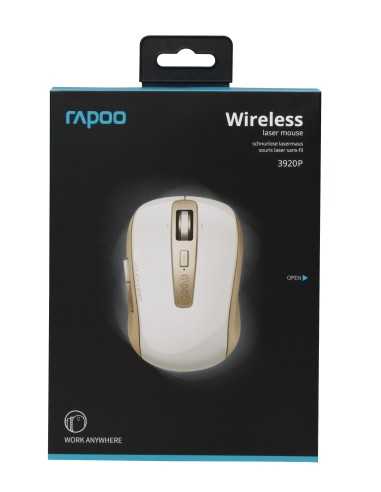 Rapoo 3920P RF Wireless Laser mouse 1600DPI Ambidestro Oro