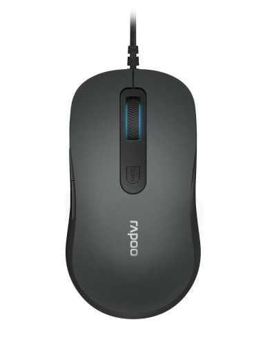 Rapoo N3610 – Mouse ottico con cavo USB, 1000 DPI – Mano destra - grigio