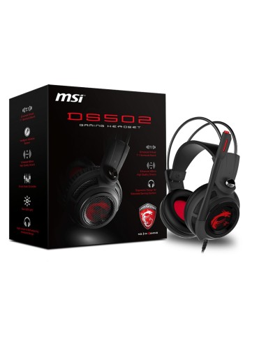 MSI DS502 GAMING HEADSET cuffia e auricolare Cablato A Padiglione Giocare Nero, Rosso