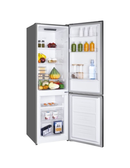 Candy CCH1T518EX frigorifero con congelatore Libera installazione 253 L E Platino, Acciaio inossidabile