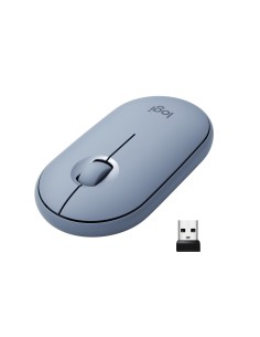 Logitech Pebble, mouse wireless con Bluetooth o ricevitore da 2,4 GHz, mouse per computer con clic silenzioso per laptop,