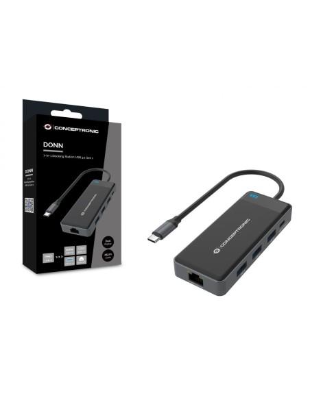 Conceptronic DONN14G replicatore di porte e docking station per notebook Cablato USB 3.2 Gen 1 (3.1 Gen 1) Type-C Grigio