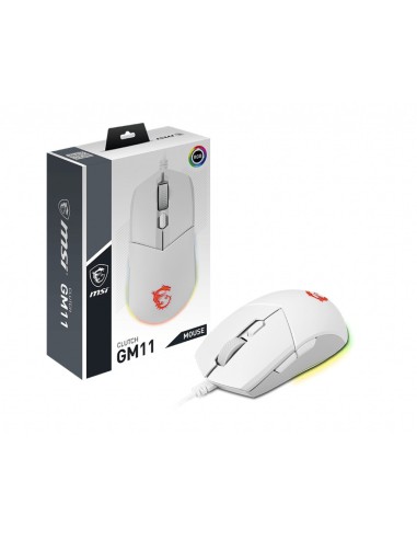MSI CLUTCH GM11 WHITE mouse Ambidestro USB tipo A Ottico 5000 DPI