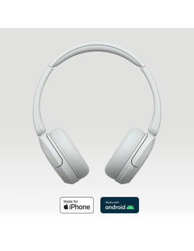 Sony Cuffie Bluetooth wireless WH-CH520 - Durata della batteria fino a 50 ore con ricarica rapida, stile on-ear - Bianco