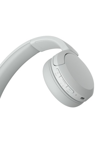 Sony Cuffie Bluetooth wireless WH-CH520 - Durata della batteria fino a 50 ore con ricarica rapida, stile on-ear - Bianco