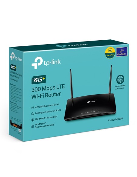 TP-Link Archer MR500 router wireless Gigabit Ethernet Dual-band (2.4 GHz 5 GHz) 4G Nero