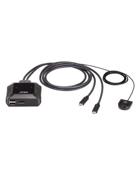 ATEN Switch KVM DisplayPort 4K USB-C a 2 porte con selettore di porte remoto
