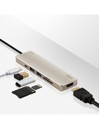 ATEN Mini dock multiporta USB-C con alimentazione pass-through