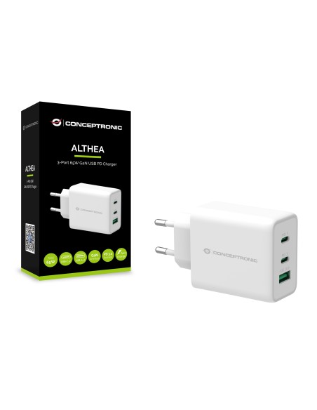 Conceptronic ALTHEA12W Caricabatterie per dispositivi mobili Bianco Interno