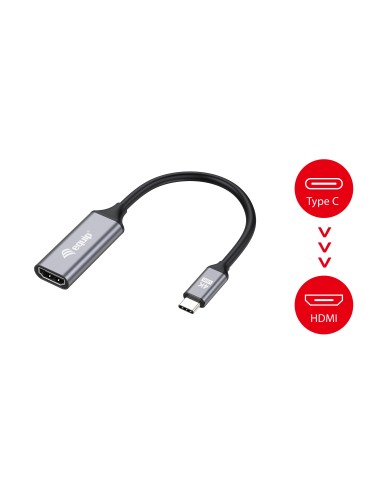 Equip 133491 cavo e adattatore video 0,15 m USB tipo-C HDMI Nero, Grigio