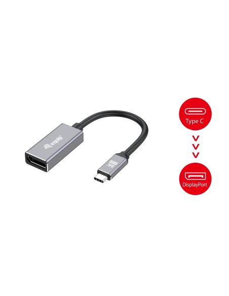 Equip 133493 cavo e adattatore video 0,15 m USB tipo-C DisplayPort Nero, Grigio
