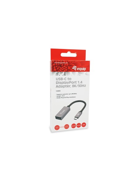 Equip 133493 cavo e adattatore video 0,15 m USB tipo-C DisplayPort Nero, Grigio